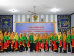 Semarak HUT PIPAS Ke-19, DWP Lapas Lamongan Ikuti Senam SKJ Pecahkan Rekor Muri