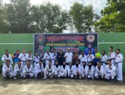 Demonstrasi Pemecahan Papan Warnai UKT Ribuan Taekwondoin Di Kota Palembang