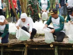 Bupati Sidoarjo Bersama Gubernur Jatim Tanam 1000 Mangrove Di Pulau Lusi