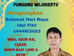 Kepala Sekolah SMK 1 Pungging Menggucapkan Selamat Hari Raya Idul fitri 1444 H