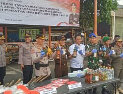 Jelang Idul Fitri, Polres Batu Musnahkan Ratusan Miras Dan Narkoba Hasil Operasi Pekat
