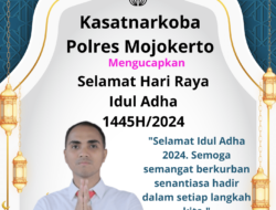 Kasatnarkoba Polres Mojokerto Mengucapkan Selamat Hari Raya Idul Adha 1445H/2024