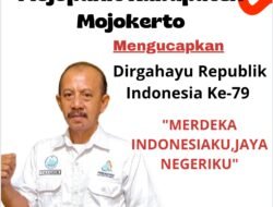 Direktur Perumdam Mojopahit Kabupaten Mojokerto Mengucapkan, “Dirgahayu Republik Indonesia Ke-79 Tahun”