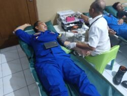Kapolairud Polres Lamongan Hadiri Penanaman Pohon Kelapa Hibrida Dan Donor Darah