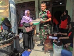 Babinsa Magersari Bantu Distribusi Bantuan Pangan Non Tunai (BPNT) Untuk Masyarakat