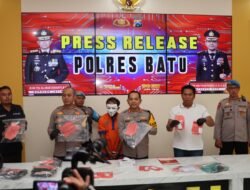 Polres Batu Amankan Tersangka Penembakan Tukang Bakso Kurang Dari 12 Jam