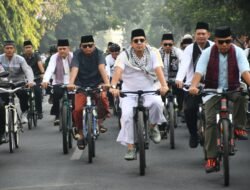 Cooling System Pilkada 2024, Polres Mojokerto Gowes Bareng Forkopimda dan 1.000 Santri