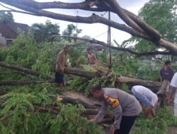Tanggap Darurat Bencana Hujan Disertai Angin, Polsek Modo Bersama 3 Pilar Turun ke Lokasi