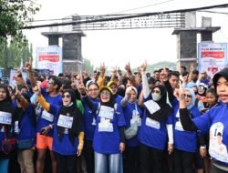 Gaungkan Hidup Sehat warga Kota Kediri, Vinanda – Gus Qowim Gelar Fun Run di Kampanye Akbar