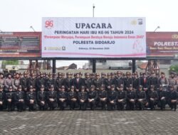Polresta Sidoarjo Gelar Upacara Hari Ibu Ke-96