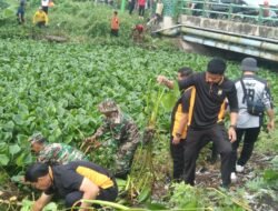 Forkopimka Sidoarjo Kota Bersihkan Sampah dan Enceng Gondok di Sungai Gebang