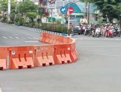 Sering Terjadi Kecelakaan, Simpang Empat Brak Probolinggo di Pasang Water Barier