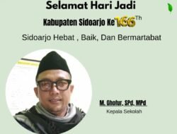 Keluarga Besar SDN Kalisampurno 3 Mengucapkan, “Selamat Hari Jadi Kabupaten Sidoarjo ke-166 Th”