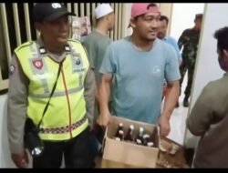 Jelang Bulan Ramadhan, Polsek Ujungpangkah Lakukan Razia Berhasil Aman Puluhan Botol Miras Berbagai Merk