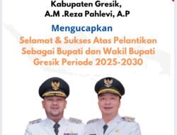 Kepala DPMPTSP Kabupaten Gresik, Mengucapkan, Selamat Atas Dilantiknya Sebagai Bupati dan Wakil Bupati Periode 2025-2030