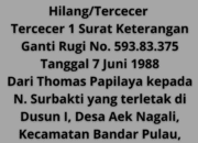Perhatian , Berita Kehilangan