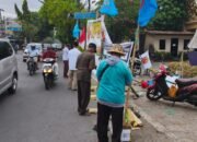 Tenda Perjuangan Dirobohkan Satpol PP Buruh Tetap Semangat Pasang Peraga Demo di Depan Hotel Insumo Kediri