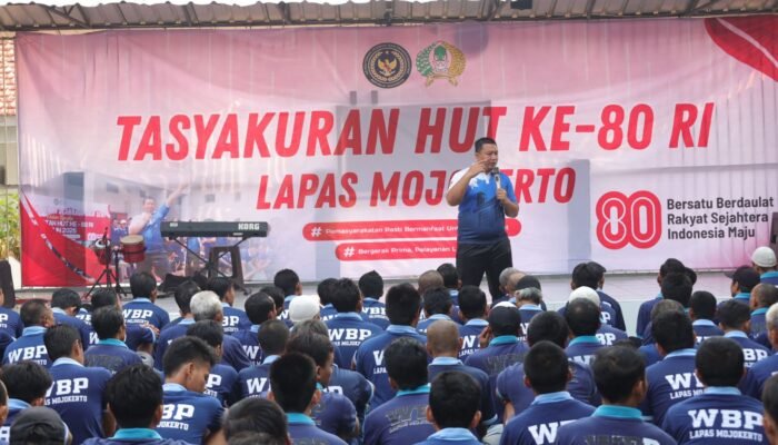 Meriah dan Penuh Kebersamaan, Lapas Mojokerto Gelar Tasyakuran HUT ke-80 RI