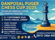 Danposal Puger Chess Cup 2025, Sensasi Lomba Catur di Bibir Pantai Pancer Jember. Catat Tanggalnya