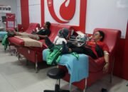 Setetes Darah untuk Kemanusiaan, Polres Gresik Gandeng Media dan Ojol Rayakan HUT Humas Polri Ke-74