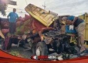 Truk Muatan Cabai Seruduk Motor di Bangsal Mojokerto, Ibu Rumah Tangga Tewas Ditempat