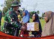 Peduli Anak Yatim dan Lansia, Dansatgas TMMD Ke 127 Kodim 0827/Sumenep Berikan Bansos dan Santunan