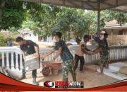 Suplai Keramik Masjid Baitur Rahman Dikebut, Satgas TMMD 127 Libatkan Warga