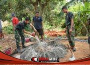 Satgas TMMD 127 Kodim 0827/Sumenep Intensifkan Adukan Material untuk Lantai Masjid Baiturrahman