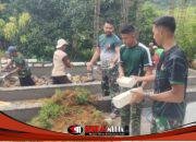 Satgas TMMD 127 Angkut Batu Bata, Percepat Pembangunan MWK Masjid Baiturrahman