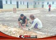 Satgas TMMD ke-127 Kodim 0827/Sumenep Pasang Paving Block di Yayasan Miftahul Ulum