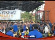 Soroti Ancaman SUTET dan Galian C Ilegal, PMII Mojokerto Demo Polres Mojokerto
