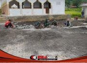 Pemasangan Paving Blok TMMD 127 di Yayasan Miftahul Ulum Capai 80 Persen