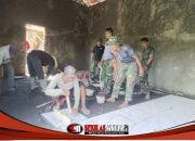 Rumah Sami’ Hampir Rampung, Satgas TMMD Pasang Keramik RTLH