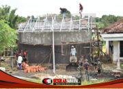 Satgas TMMD 127 Rampungkan Rangka Atap Baja Ringan RTLH