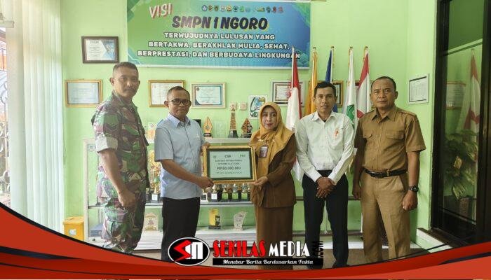 PT PIM Mojokerto dan Koramil Ngoro Bersinergi Bangun Fasilitas Olahraga SMPN 1 Ngoro