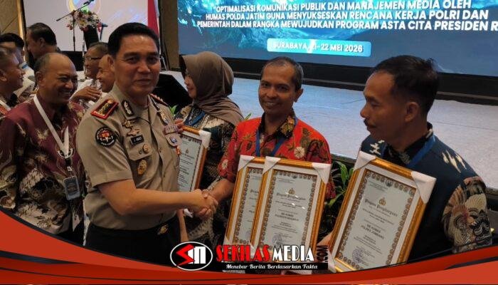 Humas Polresta Sidoarjo Raih Dua Penghargaan di Rakernis Bidhumas Polda Jatim 2026