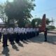 Koramil 0815/13 Kutorejo Tanamkan Disiplin dan Karakter Siswa Baru SMAN 1 Kutorejo Lewat Materi PBB