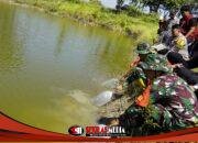 Kolaborasi Perkuat Ketahanan Pangan, TMMD 129 Bojonegoro Tabur 11 Ribu Benih Ikan