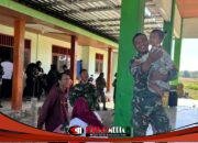Keceriaan Anak-Anak Warnai Kegiatan Satgas TMMD 129 Bojonegoro di Balai Desa Kesongo