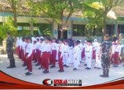 Sambut Semarak HUT RI: Satgas TMMD 129 Bojonegoro Gembleng PBB Siswa SD Kesongo 1