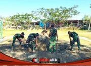 Perkuat Kebersamaan, TMMD 129 Bojonegoro di Kesongo Siapkan Arena Turnamen Voli antar Dusun