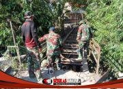 Kemanunggalan TNI-Rakyat: Satgas TMMD 129 Bojonegoro Kebut Perbaikan Jembatan Kesongo