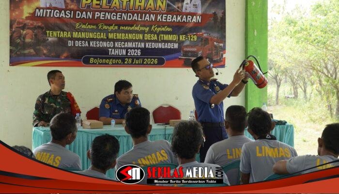 TMMD 129 Bojonegoro: Sinergi Damkarmat dan TNI Tempa Ketangguhan Warga Kesongo Hadapi Kebakaran