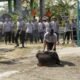 TMMD 129 Bojonegoro: Satlinmas Kesongo Dibekali Mental Baja Padamkan Api