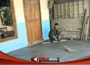 Ketelitian Demi Kualitas: Satgas TMMD 129 Bojonegoro Sulap Sapu Lidi Jadi Tekstur Lantai Aman dan Rapi