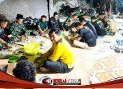 Kemanunggalan TNI-Rakyat: Warga Kesongo Gelar Makan Bersama Rayakan Kesuksesan TMMD 129 Bojonegoro