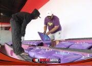 Ribuan Kursi Single Seat Mulai Dipasang di Stadion Brawijaya Kediri