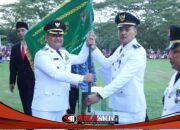 Wakil Bupati Asahan Pimpin Upacara Penurunan Bendera di Alun-Alun Rambate Rata Raya