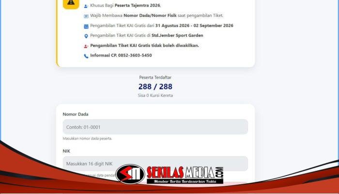Pemkab Jember sediakan 288 Tiket Kereta Api gratis untuk Peserta Tajemtra 2026, Ludes dalam 20 Menit