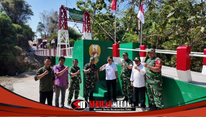 Jembatan Gantung Perintis Garuda Tumapel Resmi Digunakan, Warga dan Pelajar Sambut Antusias